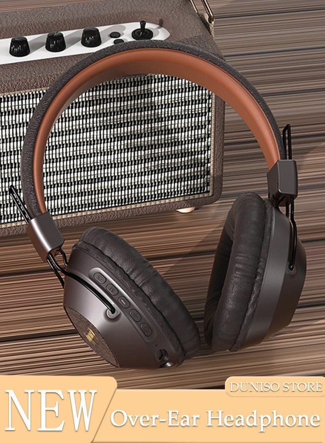 DUNISO Bluetooth Headphones Over Ear Wireless Headphones with Detachable Microphone HiFi Stereo Foldable Lightweight Headset, Deep Bass for Home Office Cellphone PC - Image 1