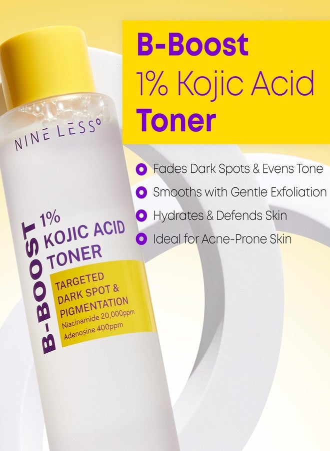 NINELESS B-Boost 1% Kojic Acid Toner with 2% Niacinamide for Dark Spot Correction - Korean Skincare for All Skin Types - Formula with Adenosine & Probiotics - 6.76 fl. oz. - Image 2