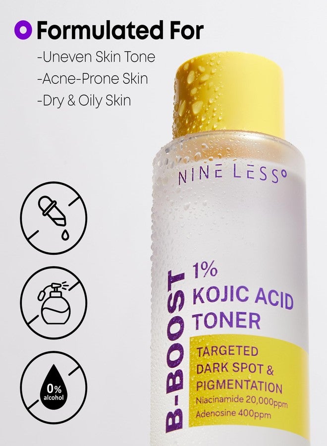 NINELESS B-Boost 1% Kojic Acid Toner with 2% Niacinamide for Dark Spot Correction - Korean Skincare for All Skin Types - Formula with Adenosine & Probiotics - 6.76 fl. oz. - Image 5