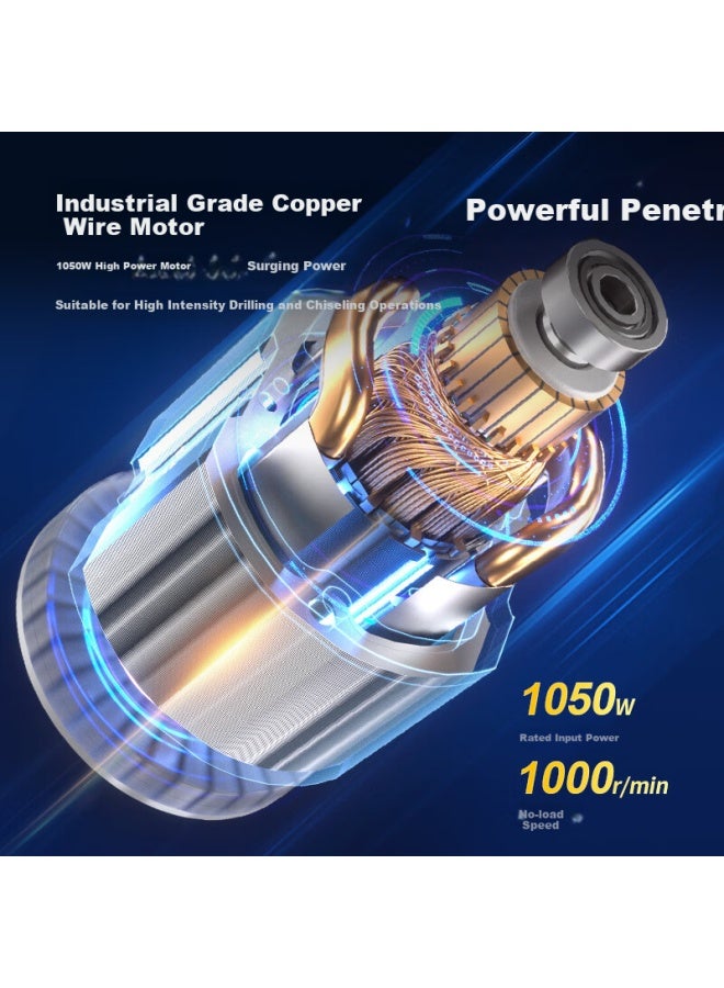 DONG Cheng Dongcheng 1050w Rotary Hammer And Pick Dzc1050-26b, Impact Drill, Concrete Drill, With Built-in Safety Clutch - Image 4