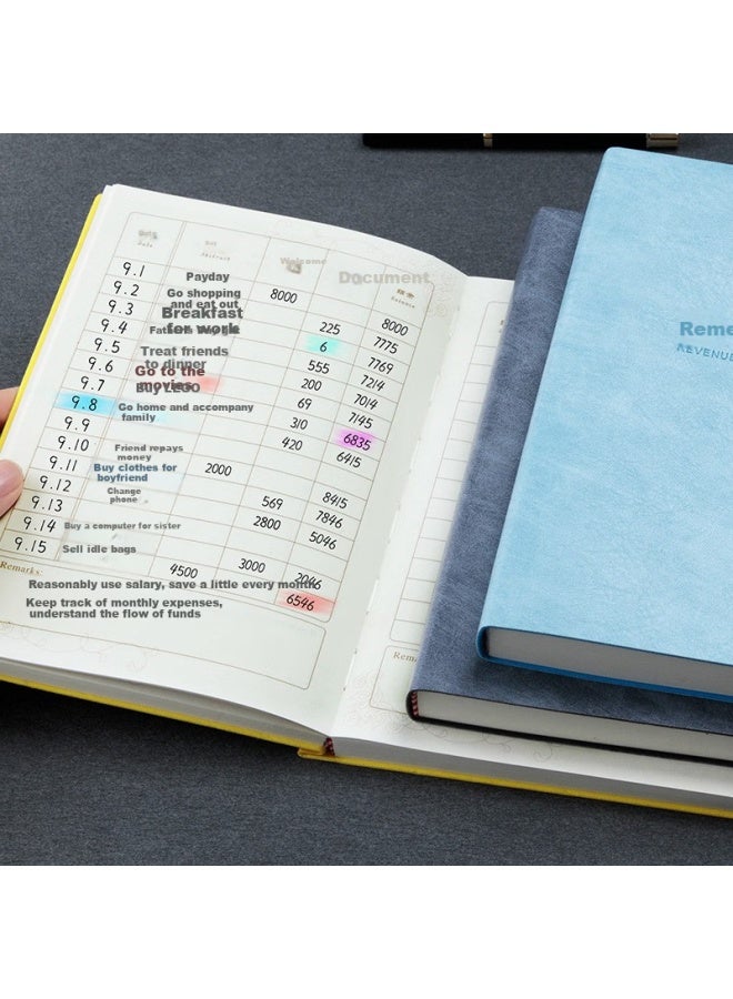 Jiaranheng Family Financial Ledger A5 Thickened Notebook Portable Life Income And Expenditure Details Household Store Commercial Convenient Multi-Functional Account Book - Grey - Image 4