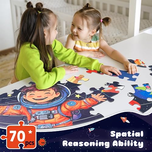 TALGIC Puzzles for Kids Ages 46 with Solar System Planets 70 Piece Round Large Kids Floor Puzzles for Ages 3 4 5 6 7 8 Educational Toy Gift Jigsaw Puzzles for 5 Year Old Boys Girls - Image 5