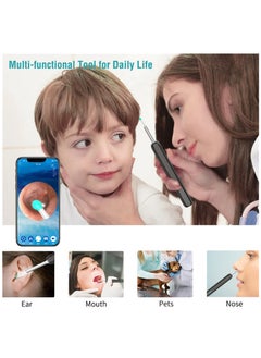 Arabest Ear Wax Removal, Wi-Fi Visible Wax Elimination Spoon with 4 Soft Silicone Ear Scoops, Wireless Ear Endoscope 1296P HD with LED Light for iPhone, iPad, Android Phones (Black)  - Image 2