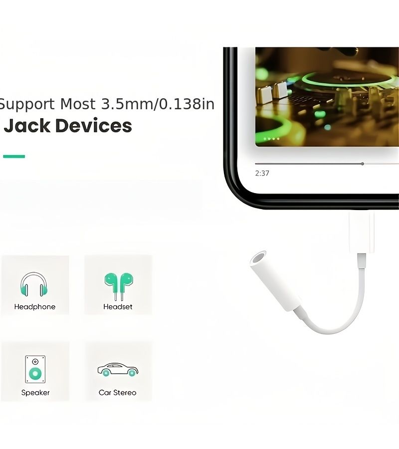 5pcs Lightning To 3.5mm Audio Adapter For iPhone 14 13 12 XS 8 White - Image 3