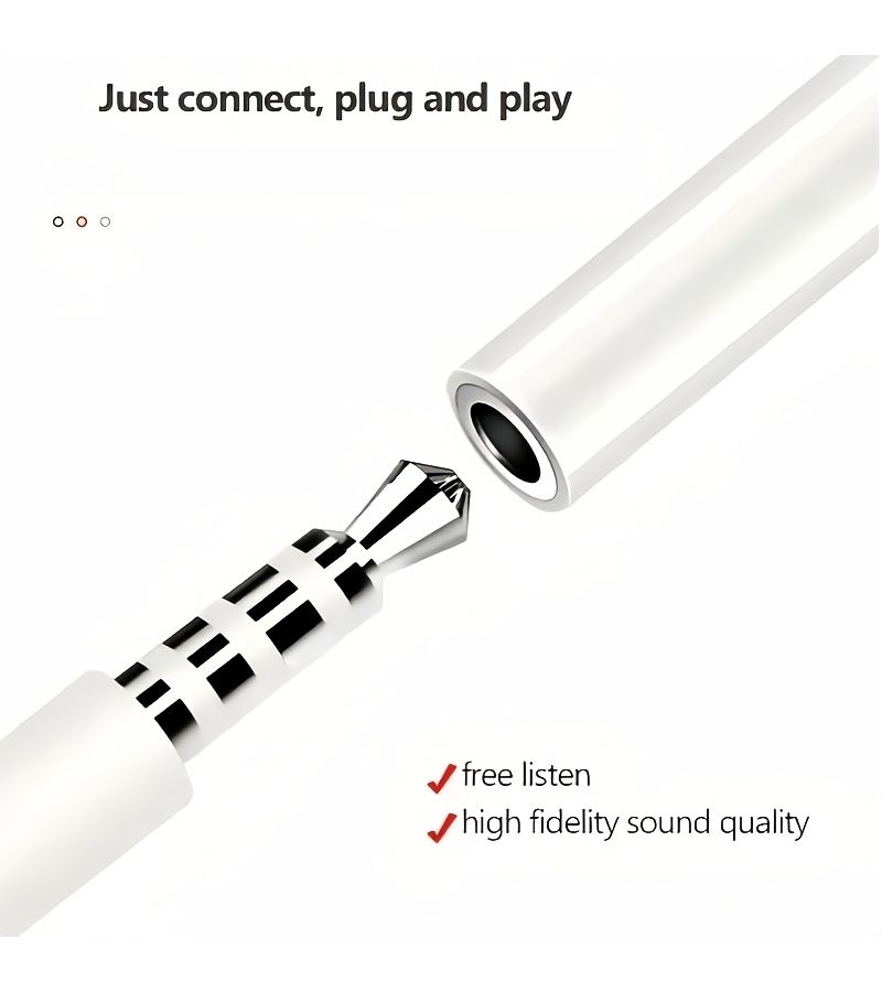 5pcs Lightning To 3.5mm Audio Adapter For iPhone 14 13 12 XS 8 White - Image 2