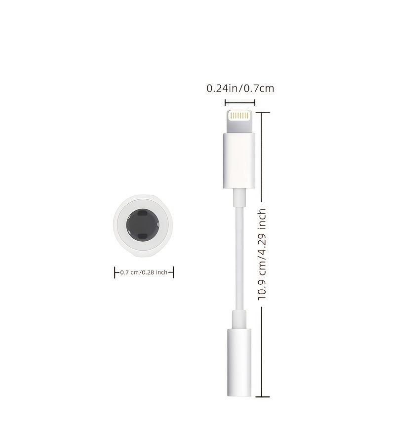 5pcs Lightning To 3.5mm Audio Adapter For iPhone 14 13 12 XS 8 White - Image 5