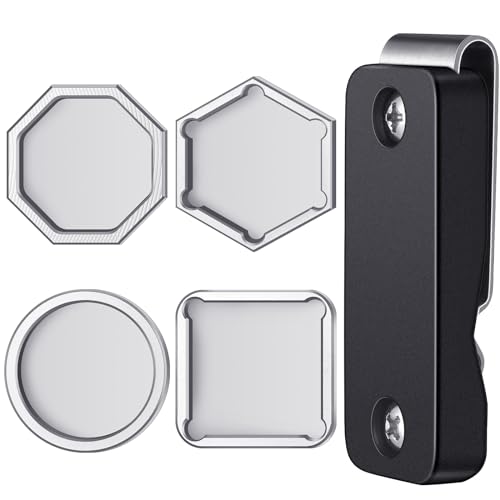 Hicarer Billiards Magnetic Chalk Holder for Pool Cue Circle Hexagon Octagon Square Portable Belt Clip with Metal Chalk Holders for Sport Game Home Hobby - Image 1