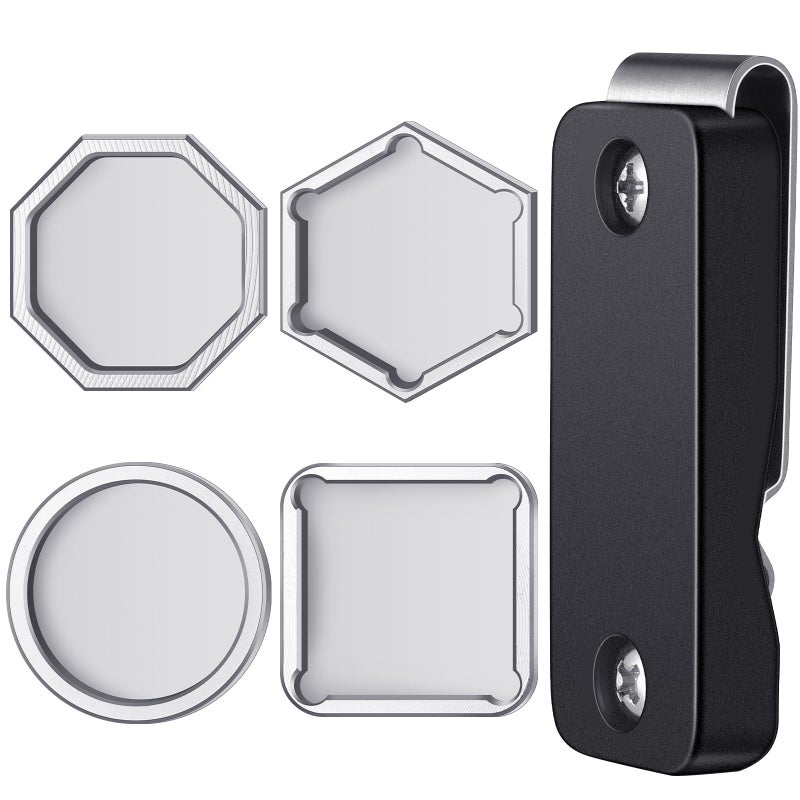 Hicarer Billiards Magnetic Chalk Holder for Pool Cue Circle Hexagon Octagon Square Portable Belt Clip with Metal Chalk Holders for Sport Game Home Hobby - Image 2
