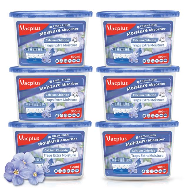 Vacplus Moisture Absorbers 6 Pack, 10.5 Oz Portable Humidity Absorber Boxes for Your Bathroom, Closet & Car, Dehumidifier with Fresh Linen Fragrance, Dutch Blue - Image 3