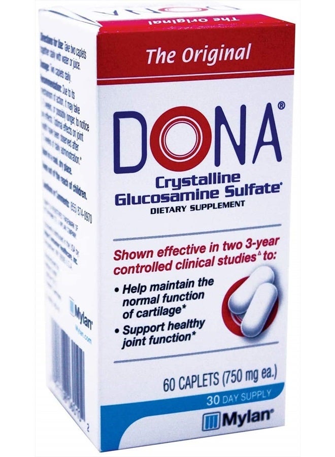 DONA Crystalline Glucosamine Sulfate 60 Caplets [Health and Beauty], 4 Ounce  - Image 2