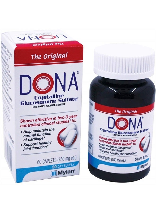 DONA Crystalline Glucosamine Sulfate 60 Caplets [Health and Beauty], 4 Ounce  - Image 1