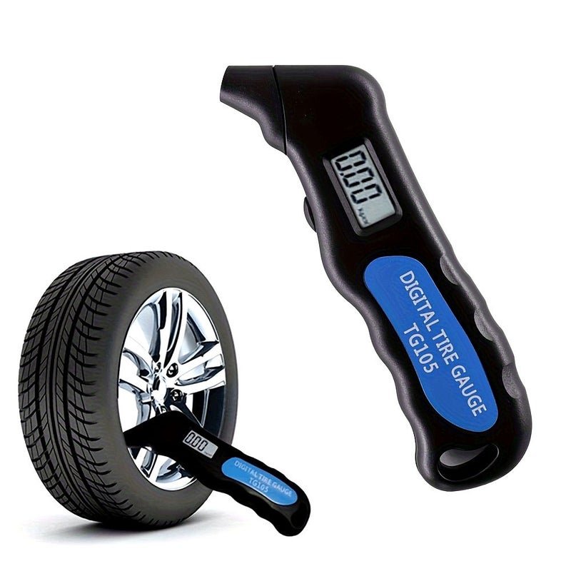 Digital Car Tire Air Pressure High Precision Gauge Meter LCD Display Manometer Barometer Tester for Car Truck Motorcycle Bike Black - Image 1