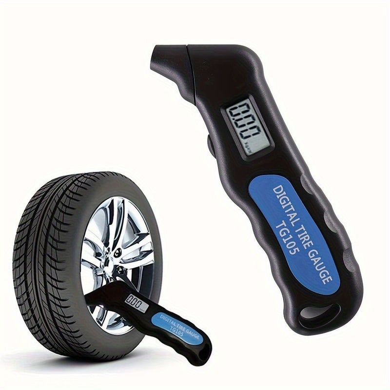 Digital Car Tire Air Pressure High Precision Gauge Meter LCD Display Manometer Barometer Tester for Car Truck Motorcycle Bike Black - Image 2