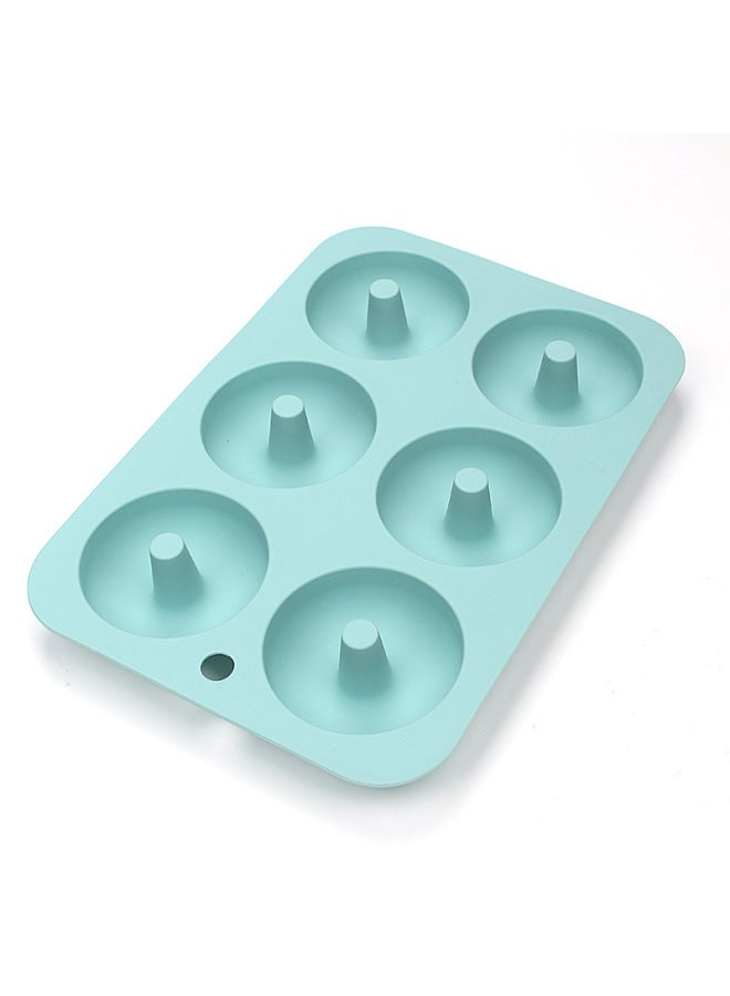 6-piece Round Silicone Cake Mold Donut Mold DIY Handmade Cake Mold High Temperature Resistant Baking Cake Mold-Specifications:6-piece Cake Mold Donut (Nordic Powder) - Image 5