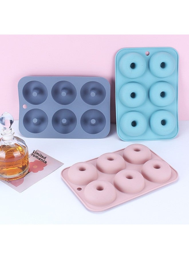 6-piece Round Silicone Cake Mold Donut Mold DIY Handmade Cake Mold High Temperature Resistant Baking Cake Mold-Specifications:6-piece Cake Mold Donut (Nordic Powder) - Image 2