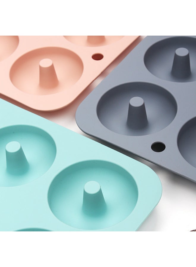 6-piece Round Silicone Cake Mold Donut Mold DIY Handmade Cake Mold High Temperature Resistant Baking Cake Mold-Specifications:6-piece Cake Mold Donut (Nordic Powder) - Image 3