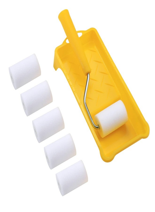 NANJA Foam Paint Roller, 2 Inch Mini Paint Roller Kit with High-Density Foam Roller Refills *6, Paint Tray, and Roller Handle, Small Sponge Paint Roller for Touch-ups and Smooth Finishes - Image 1