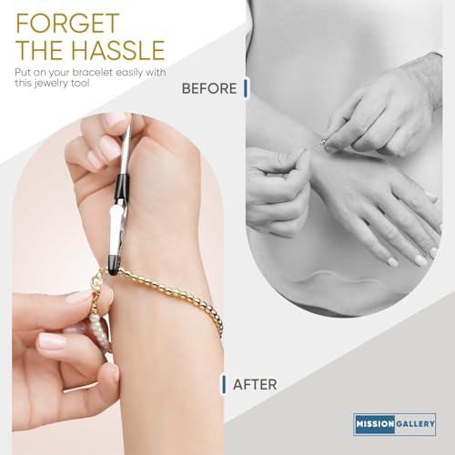 Mission Gallery Bracelet Helper Tool - Fastener Helper Tool for Bracelet, Necklace, Jewelry, Watch - Clip, Clasp Helper - Easy to Put on Yourself, Portable, Made of Metal, Silver - Image 3