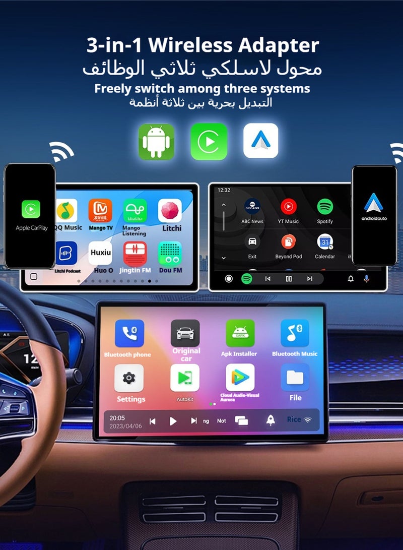 كار لينكيت CarlinKit 5.0: محول CarPlay لاسلكي صغير، دونجل Android Auto، جهاز تحويل من سلكي إلى لاسلكي، صندوق CarPlay 5G، واي فاي، بلوتوث، اتصال تلقائي، تحديث عبر الهواء (FOTA) - Image 3