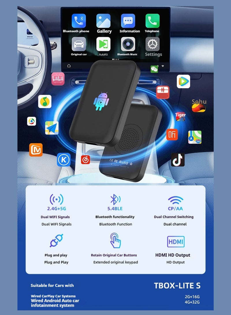 كار لينكيت CarlinKit 5.0: محول CarPlay لاسلكي صغير، دونجل Android Auto، جهاز تحويل من سلكي إلى لاسلكي، صندوق CarPlay 5G، واي فاي، بلوتوث، اتصال تلقائي، تحديث عبر الهواء (FOTA) - Image 2