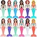 dollbie 12Pack WindUp Mermaid Bath Toys for Kids Toddler Bath Toys for Kids Moving Tail Priness Doll Diverse Hair Colors Styles Mermaids Swimming Pool Party Favors - Image 4