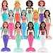 dollbie 12Pack WindUp Mermaid Bath Toys for Kids Toddler Bath Toys for Kids Moving Tail Priness Doll Diverse Hair Colors Styles Mermaids Swimming Pool Party Favors - Image 2