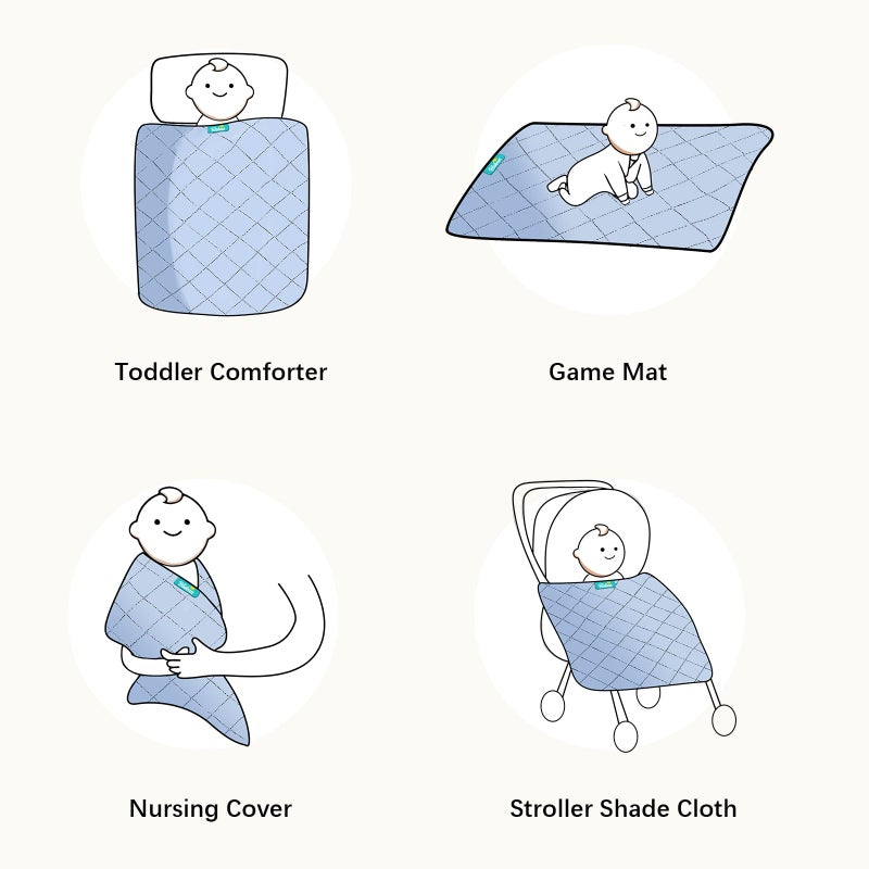 Biloban Toddler Comforter & Crib Toddler Blanket, Super Soft Quilted and Lightweight Down Alternative Crib Comforter, 39x47 Inches, Grey - Image 5