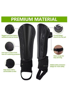 Excefore Football Shin Pads for Boys Kids, Non-Slip Shin Guards with Ankle Protection Footballs Training Equipment for Girls Youth Toddler Children  - Image 2