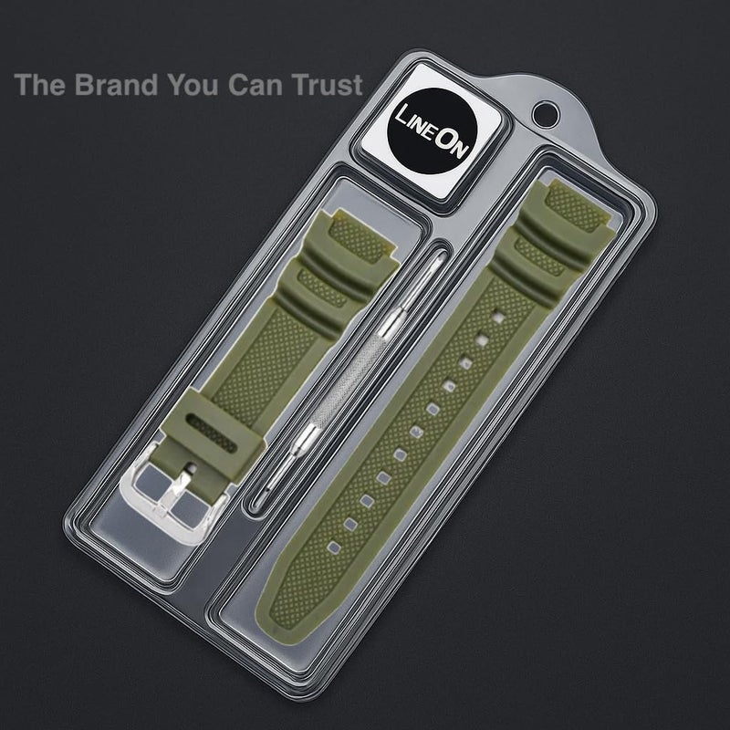 Lineon 18mm Resin Watch Strap Compatible With CASIO DW-291H AE-1400wh W-218H-1AV AE-1000w AQ-S810W SGW-400H SGW-300H with Tool and Pins - Image 2
