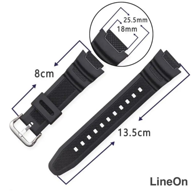 Lineon 18mm Resin Watch Strap Compatible With CASIO DW-291H AE-1400wh W-218H-1AV AE-1000w AQ-S810W SGW-400H SGW-300H with Tool and Pins - Image 4