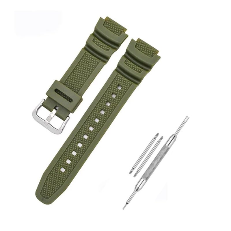 Lineon 18mm Resin Watch Strap Compatible With CASIO DW-291H AE-1400wh W-218H-1AV AE-1000w AQ-S810W SGW-400H SGW-300H with Tool and Pins - Image 1