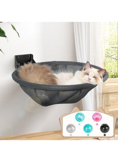 Cat Hammock Wall Mounted, Foldable & Stable Cat Beds Breathable Cat Wall Shelves For Sleeping, Playing, Climbing, And Lounging  Maximum Hold Up To 30Lb (Gray)