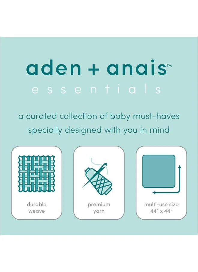 ايدن + أناي Pack of 3 Essentials Snap Bib, 100% Cotton Muslin, Soft Absorbent 3 Layers, Adjustable, 13" X 9"