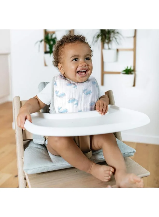 ايدن + أناي Pack of 3 Essentials Snap Bib, 100% Cotton Muslin, Soft Absorbent 3 Layers, Adjustable, 13" X 9"