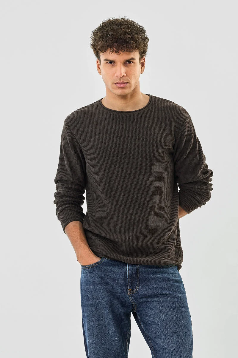 SNITCH Structured Full Sleeves Sweater