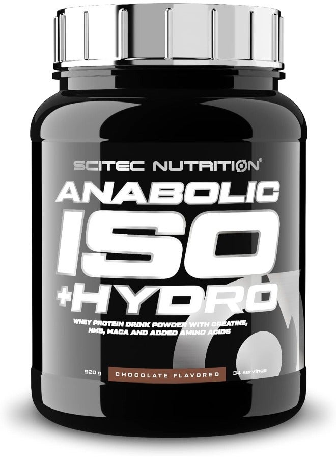 Scitec Nutrition Anabolic Iso + Hydro, Whey Protein Drink Powder with creatine, hmb, maca and Added Amino acids, 920 g, Chocolate - Image 1