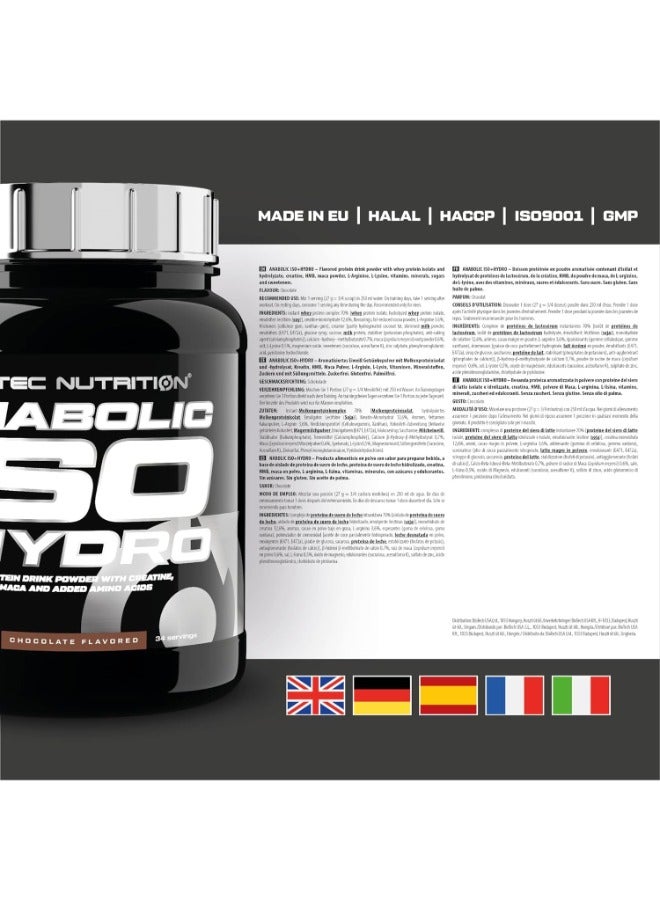 Scitec Nutrition Anabolic Iso + Hydro, Whey Protein Drink Powder with creatine, hmb, maca and Added Amino acids, 920 g, Chocolate - Image 2