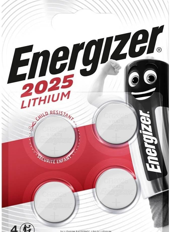 Energizer Energizer CR2025 Lithium Coin Batteries, Pack of 4 