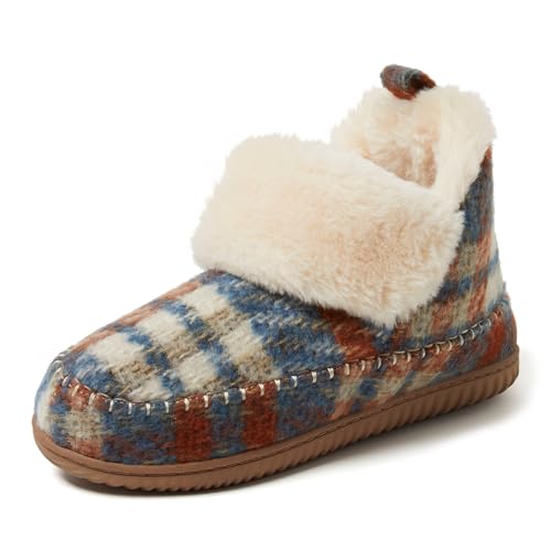 Dearfoams Women's Alpine Moritz Outdoor Arch Support House Shoe Bootie Slipper, Warm Combo, 7-8 - Image 1