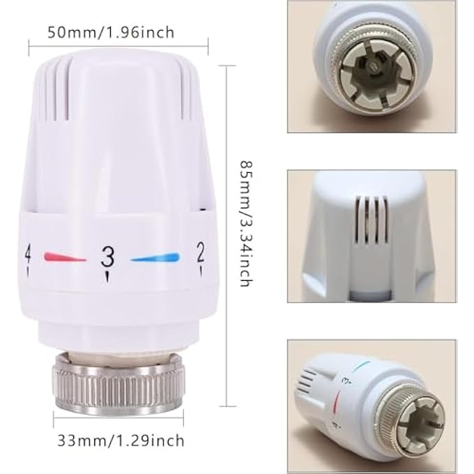 2 PCS THERMOSTATIC RADIATOR HEADS AUTOMATICAL TEMPERATURE CONTROL HEADS ANTI FREEZE RADIATOR VALVE HEATING SYSTEMS FOR HOME OFFICE - Image 3