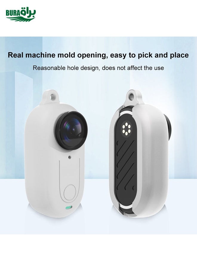 BURAQ For Insta360 GO 3 PULUZ Camera Silicone Case with Lens  Cover (White)  - Image 4