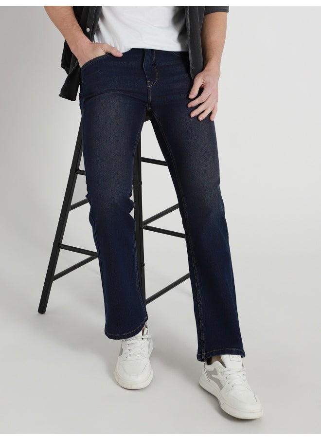 Dennis Lingo Men's Bootcut Mid Blue Stretch Denim Jeans - Comfortable and Trendy  - Image 3