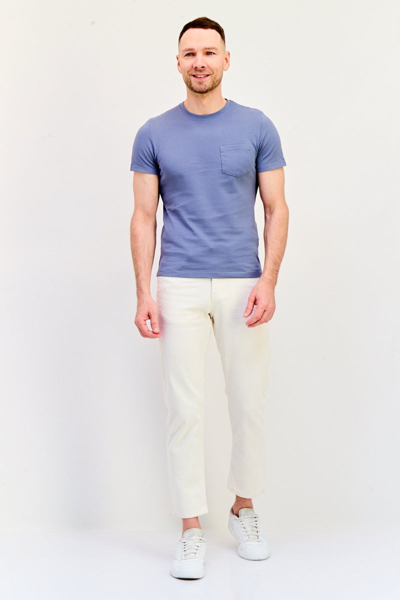 Celio Men Relax Fit Solid Non-Stretchable Jeans, Off White  - Image 2