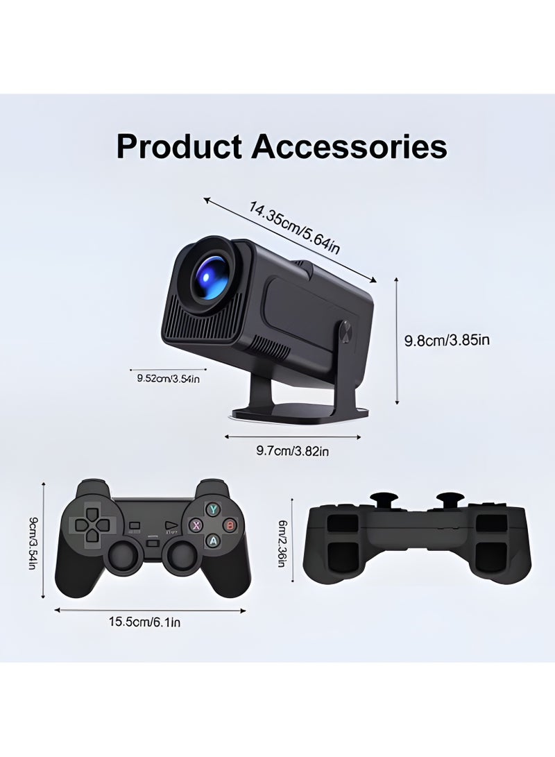 Ultra HD Gaming Projector with 2 Controllers, Remote, Netflix and Streaming Apps Support, Black