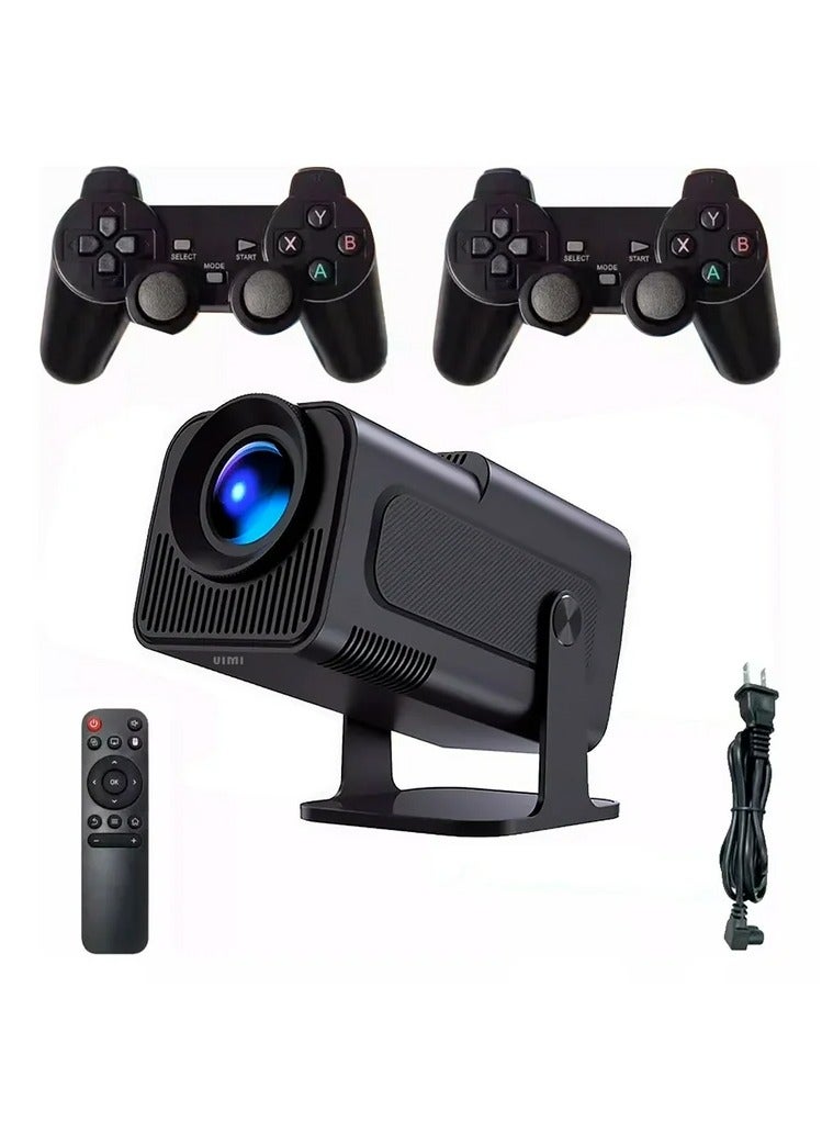 Ultra HD Gaming Projector with 2 Controllers, Remote, Netflix and Streaming Apps Support, Black