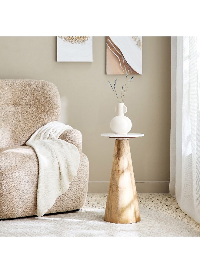 Home Box Flavio Genuine Marble Top Accent Table - Image 4