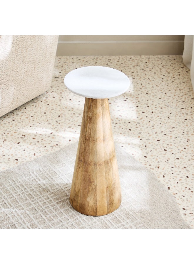 Home Box Flavio Genuine Marble Top Accent Table - Image 2