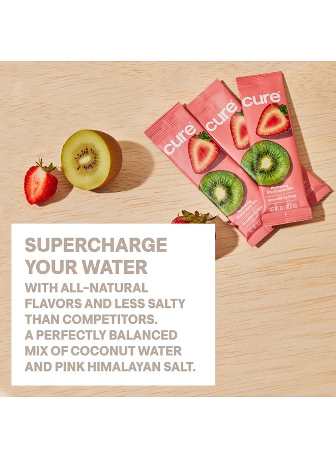 Cure Hydration Cure Hydrating Electrolyte Mix | Electrolyte Powder for Dehydration Relief | Made with Coconut Water | No Added Sugar | Vegan | Paleo Friendly | Pouch of 14 Packets - Strawberry Kiwi - Image 5
