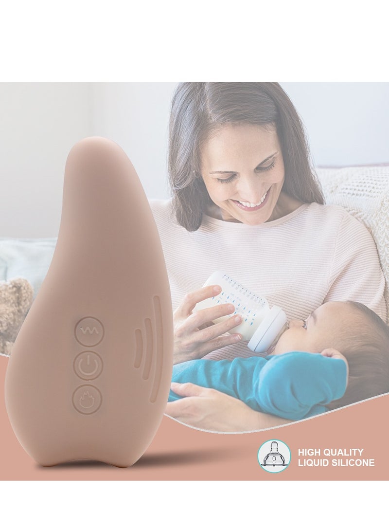 2-In-1 Warming Lactation Massager, Soft Breast Massager for Breastfeeding, Heat And Vibration Adjustable For Clogged Ducts, Improve Milk Flow - Image 2