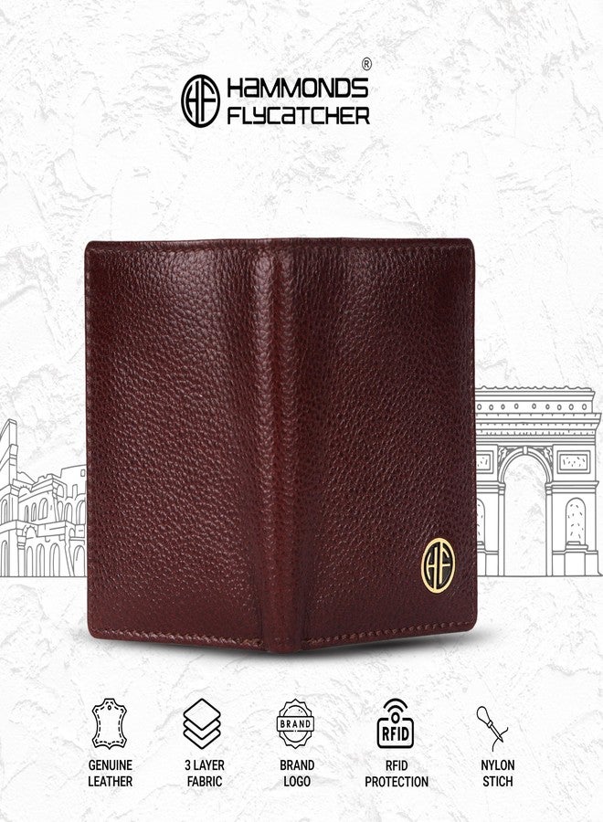 HAMMONDS FLYCATCHER Genuine Leather Card Holder Wallet for Man & Women, RFID Protected ATM/Credit Card Holder Wallet for Men with 6 Slots and 1 Currency Slot, Gift for Men - Brown - Image 3